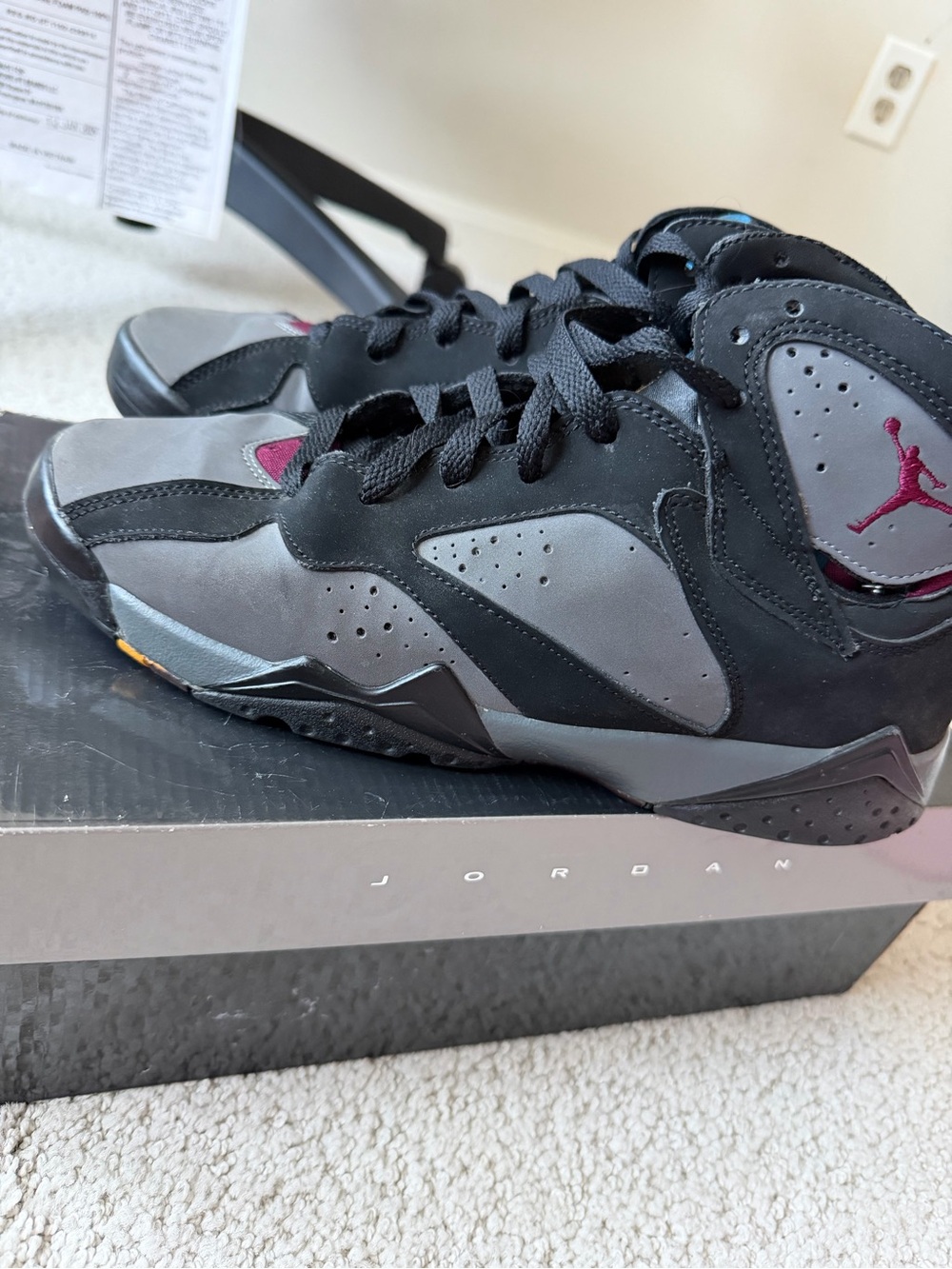 Jordan Retro 7 Box Label in Black and White